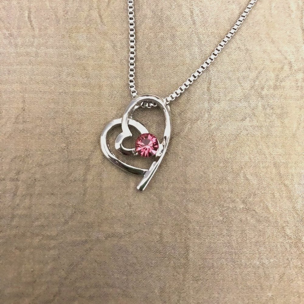 3/$25** Swarovski Elements Crystal Heart necklace
